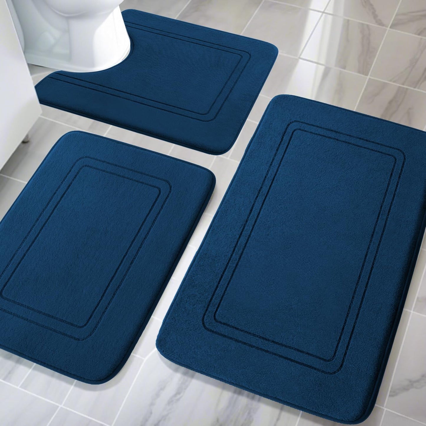 YIHOUSE Memory Foam Bath Mat Set - Soft Non Slip Mats for Comfort