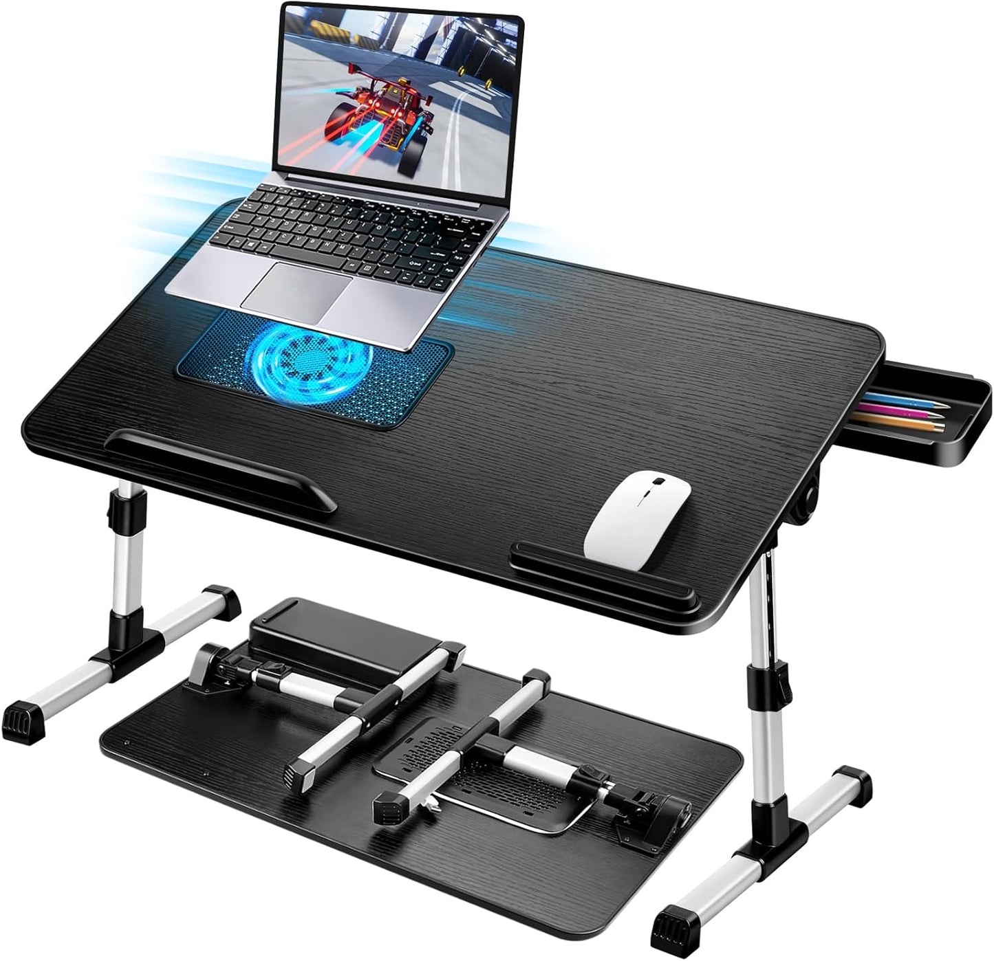 Adjustable Laptop Lap Desk w/ Cooler & Drawer - AirOpen
