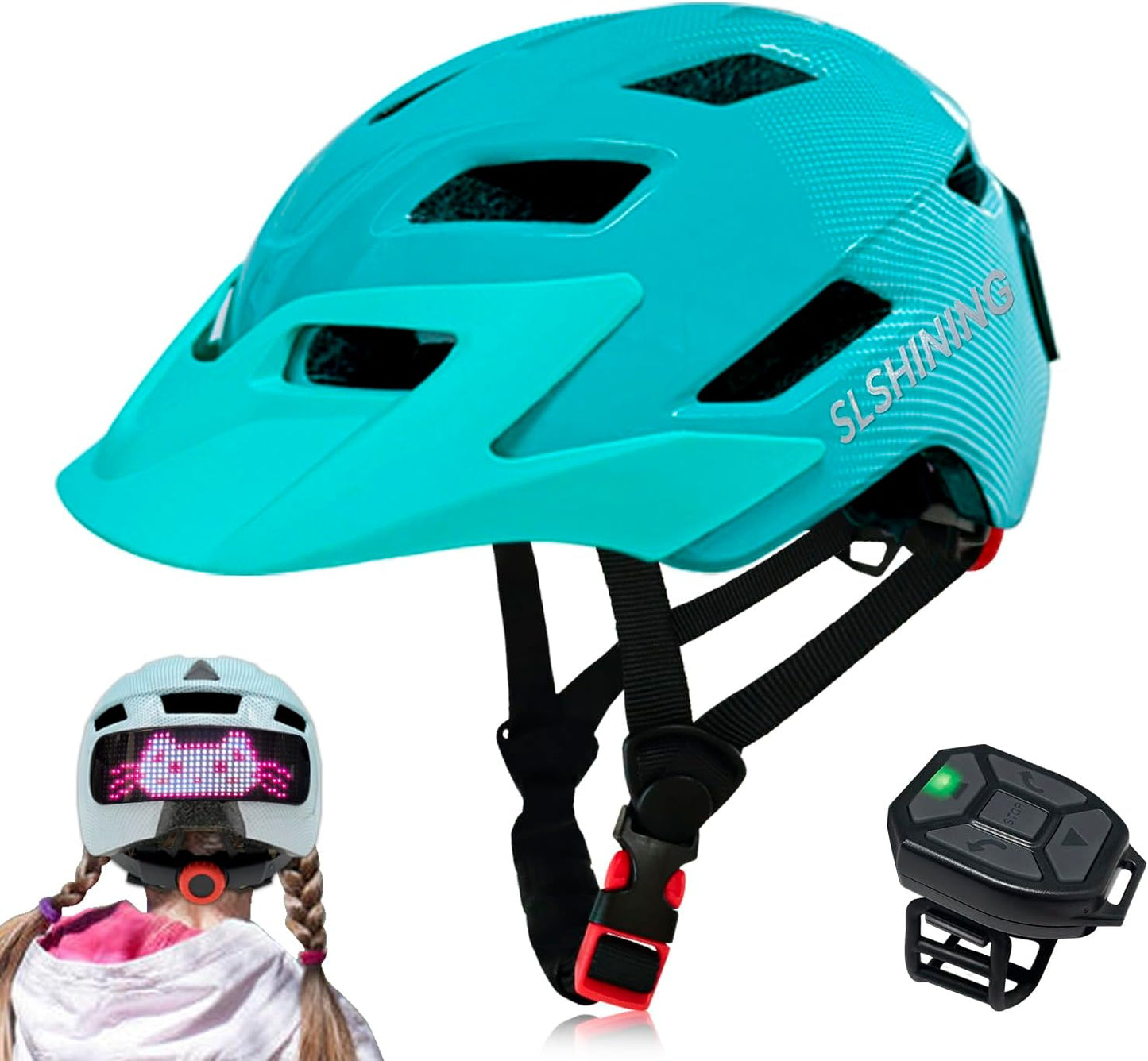 Minmup Smart Kids Bike Helmet: LED Display, 60 Patterns, Adjustable Size