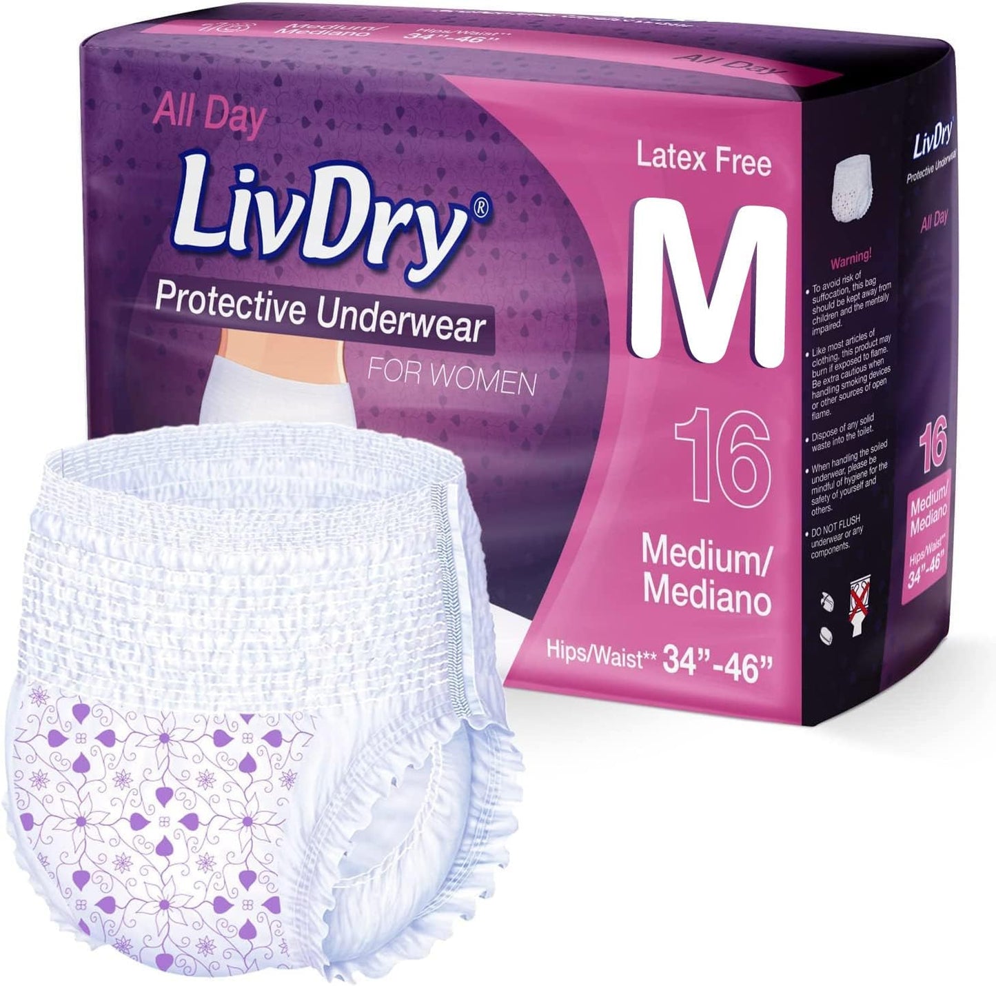 Livdry M Adult Diapers - Ultimate Overnight Protection - 16ct