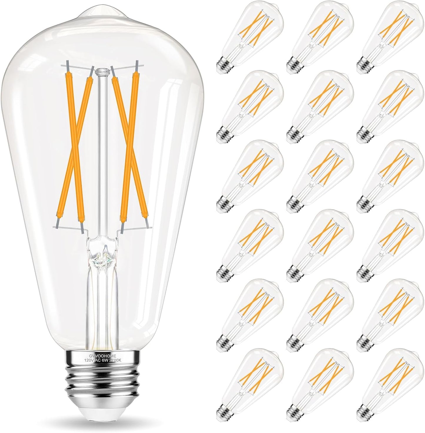E26 Bulb Non-Dimmable Edison Bulbs for Warm White Lighting