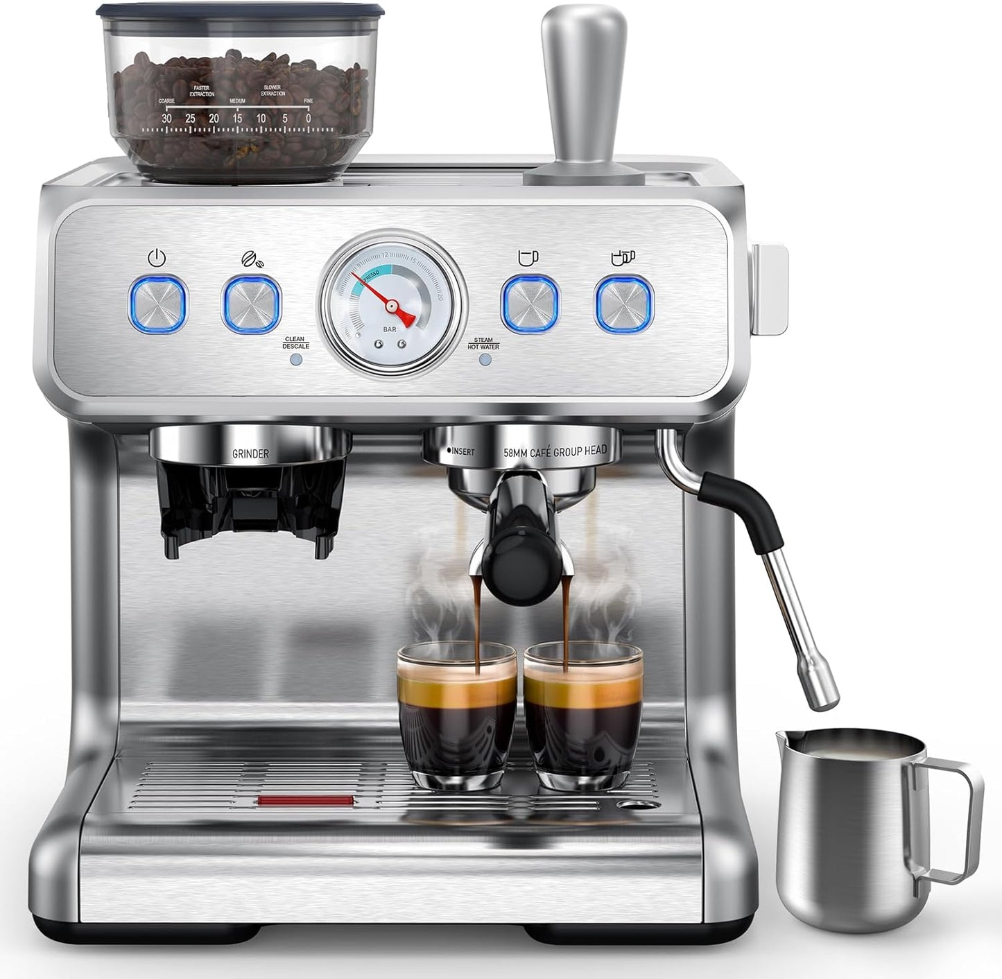 COWSAR 15-Bar Espresso Machine: Grind, Froth, Savor!