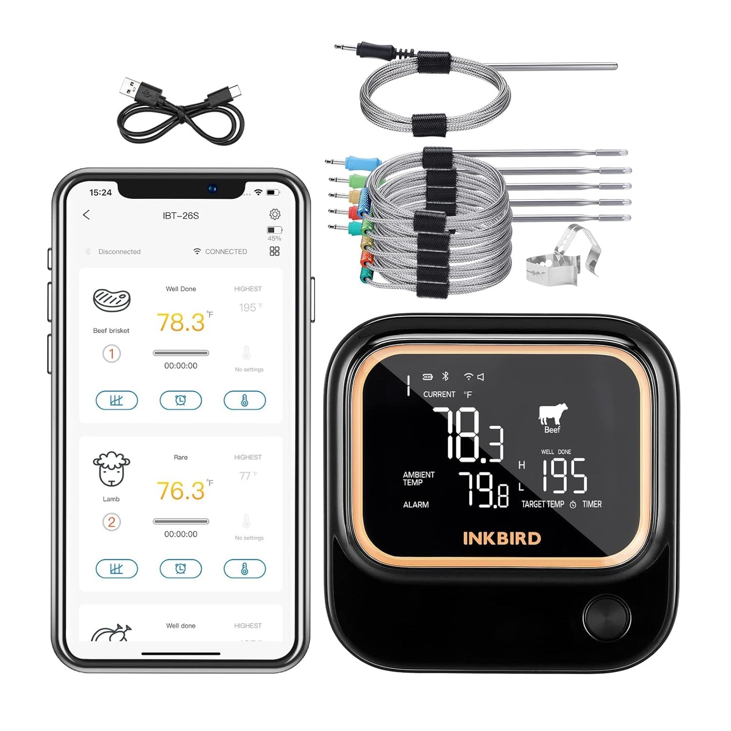 Inkbird 5GHz WiFi Meat Thermometer - App Controlled