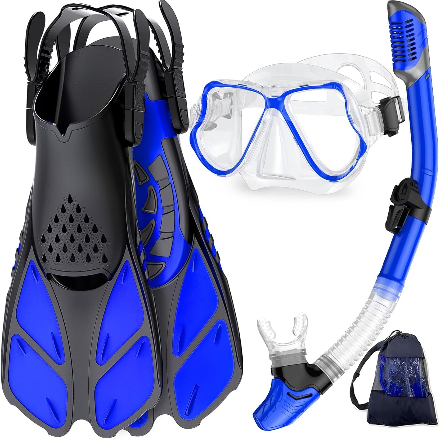 Zenoplige Snorkel Set with Panoramic Mask and Adjustable Fins