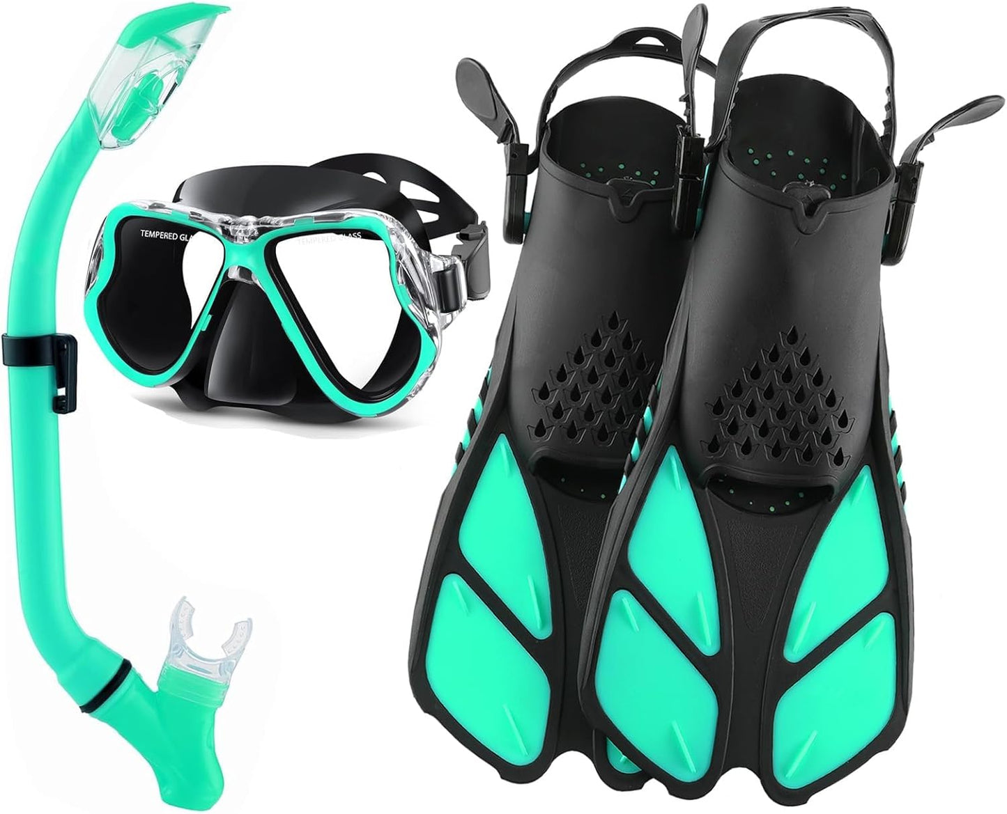 Snorkeling Gear for Adults with Fins and Anti-Fog Mask