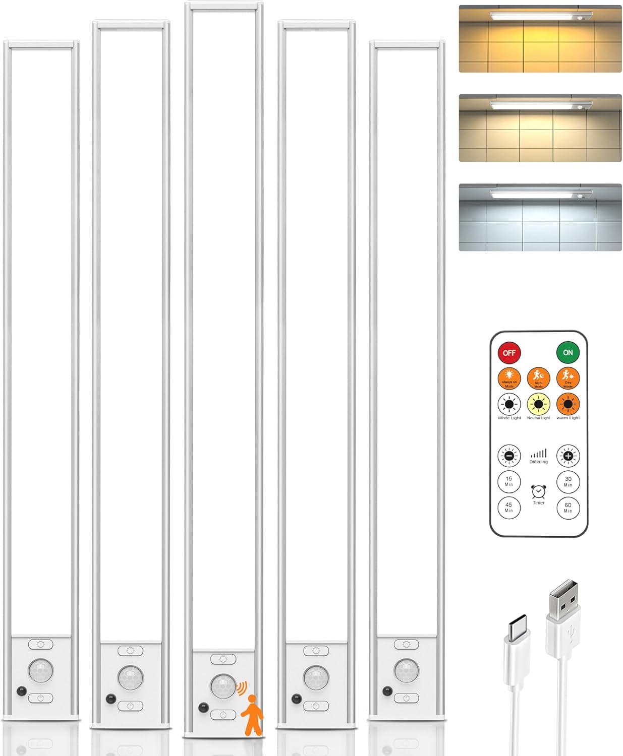 16in Wireless Under Cabinet Lighting with Motion Sensor & Remote