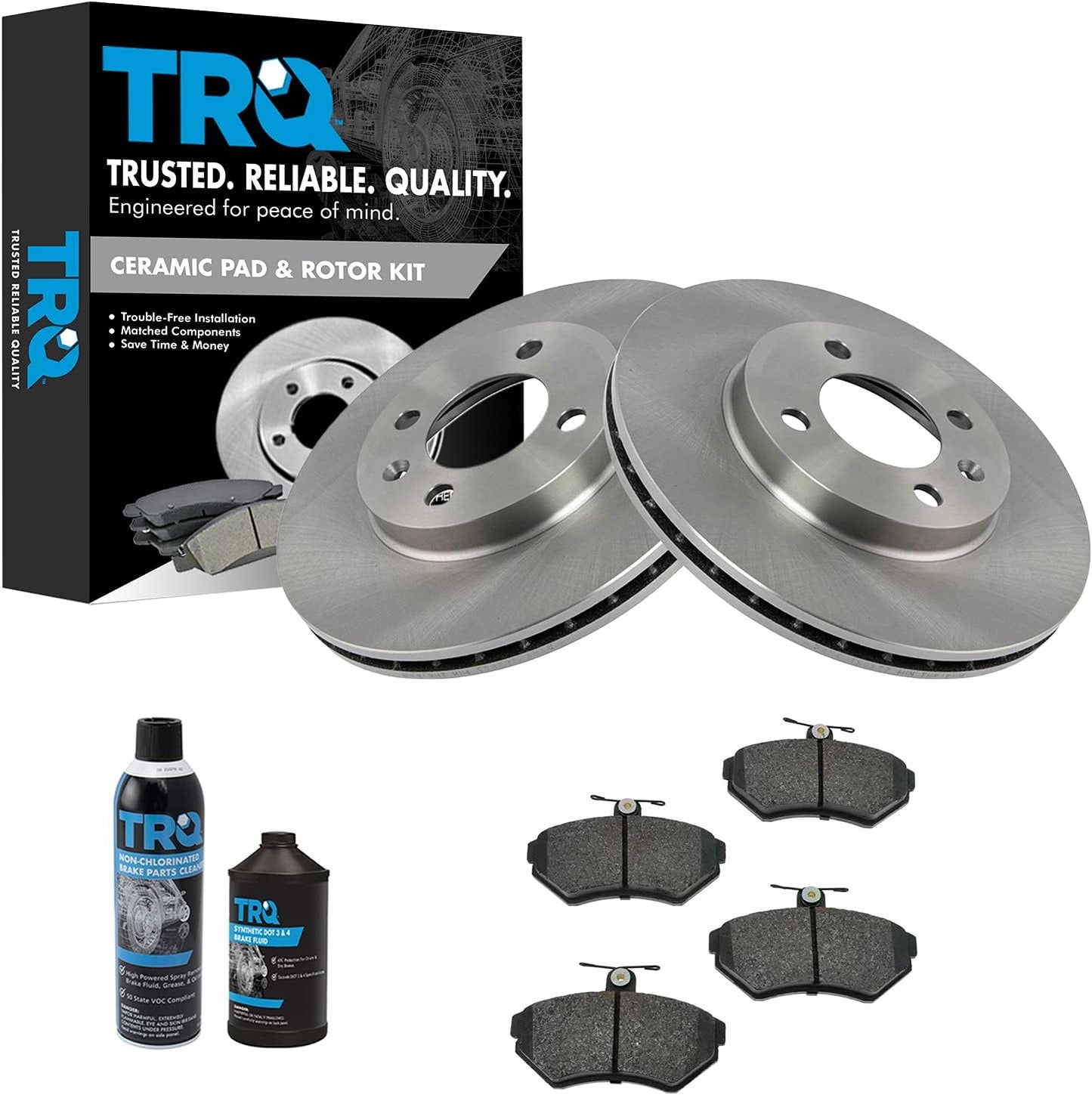 TRQ Front Brake Pad & Rotor Kit for Volkswagen Cabrio & Golf