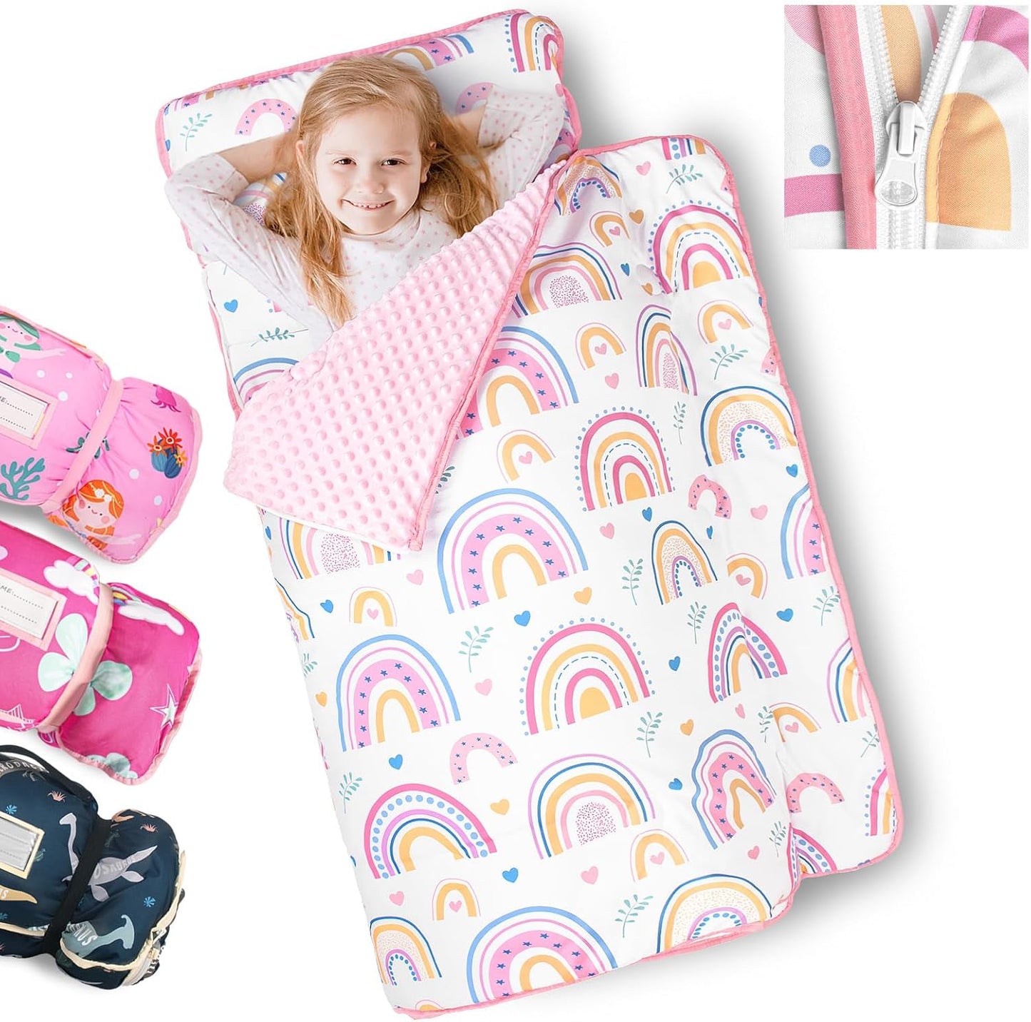 Primlect Extra Large Toddler Nap Mat with Detachable Blanket
