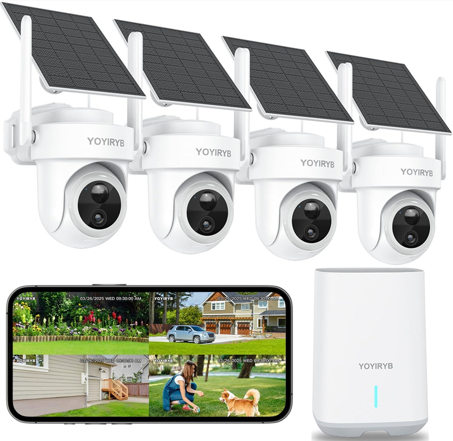 4K Solar Security Cameras Wireless Outdoor with Night Vision