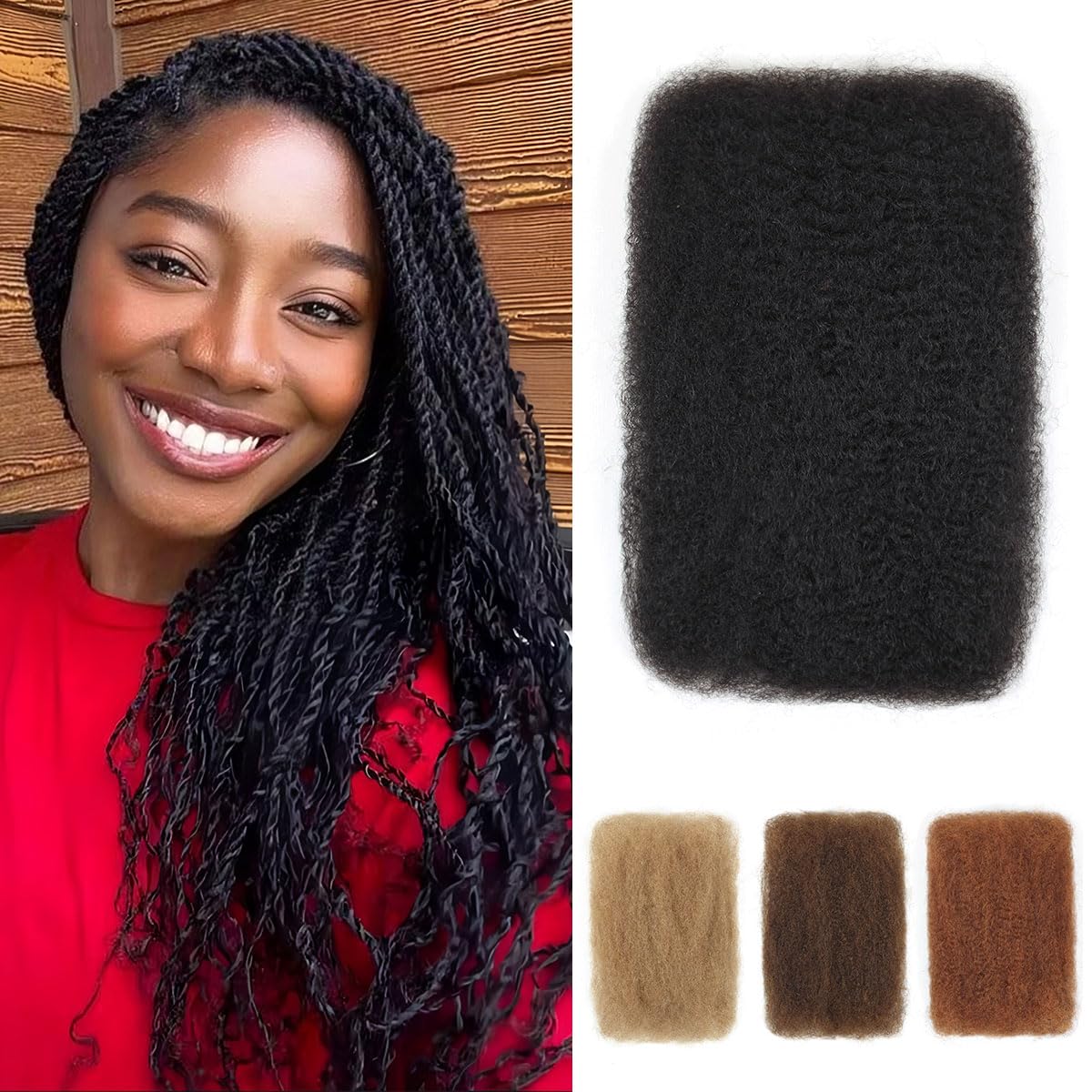 18 Inch Afro Kinky Bulk Human Hair for Dreadlocks and Braiding