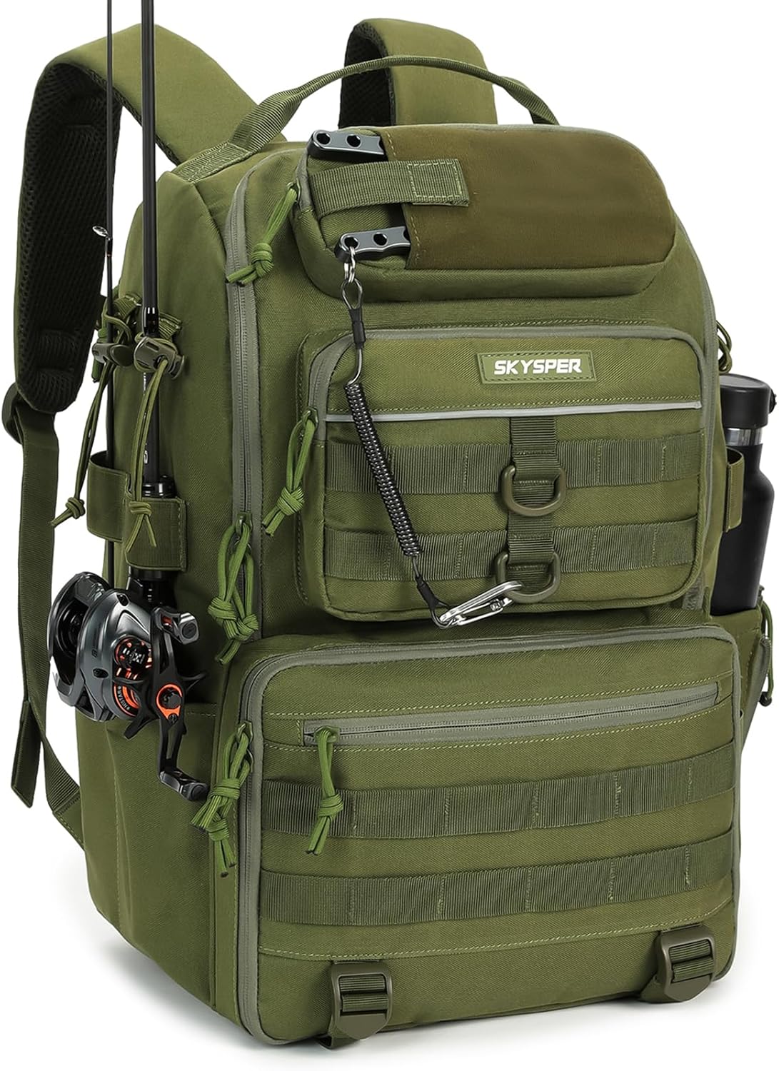 SKYSPER Tackle Backpack Fishing Bags with Rod Holder for Gear
