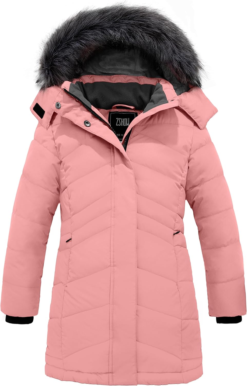 ZSHOW Girls' Winter Coat Insulated Long Quilted Puffer Jacket