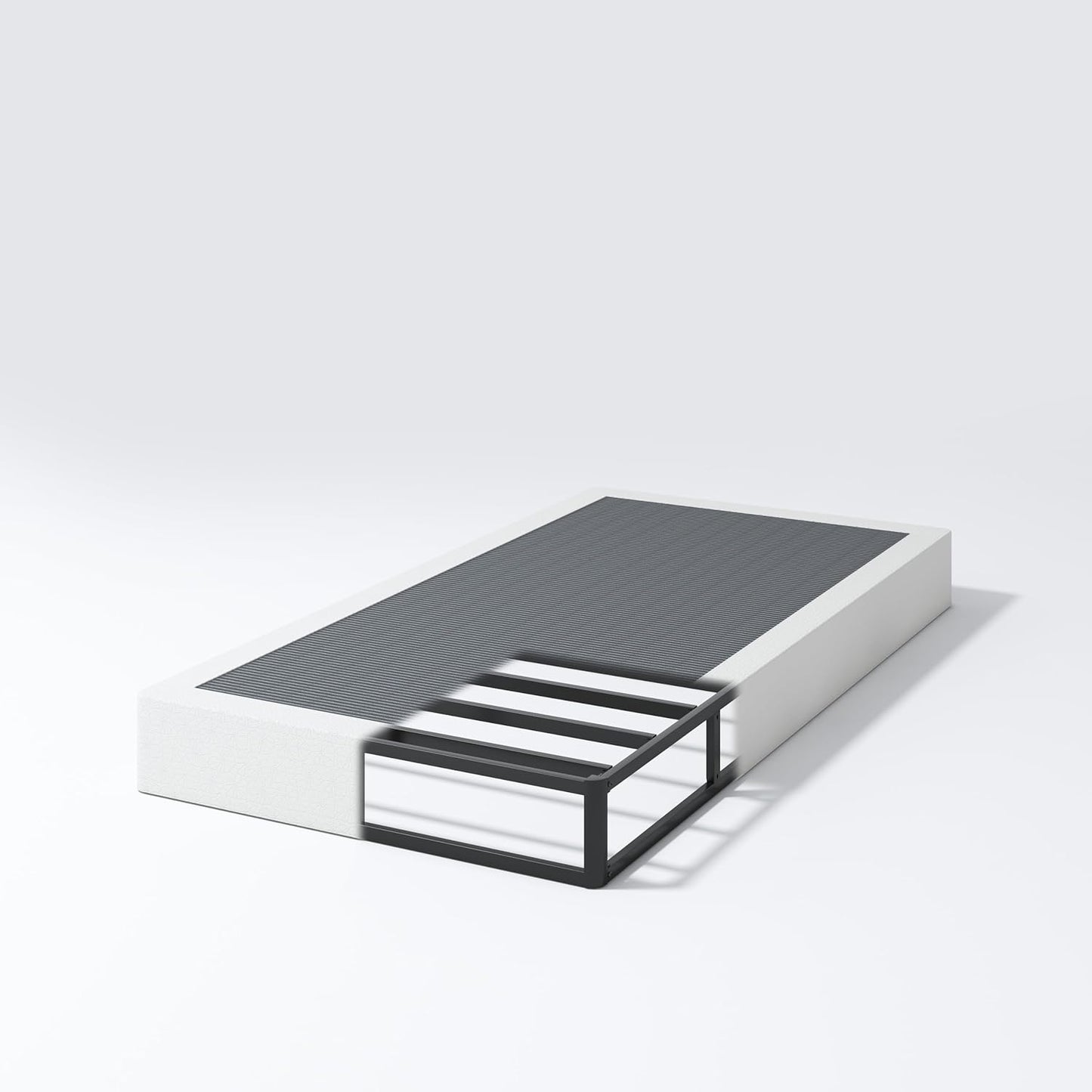 Sturdy Twin Size Box Spring with Strong Metal Frame for Support