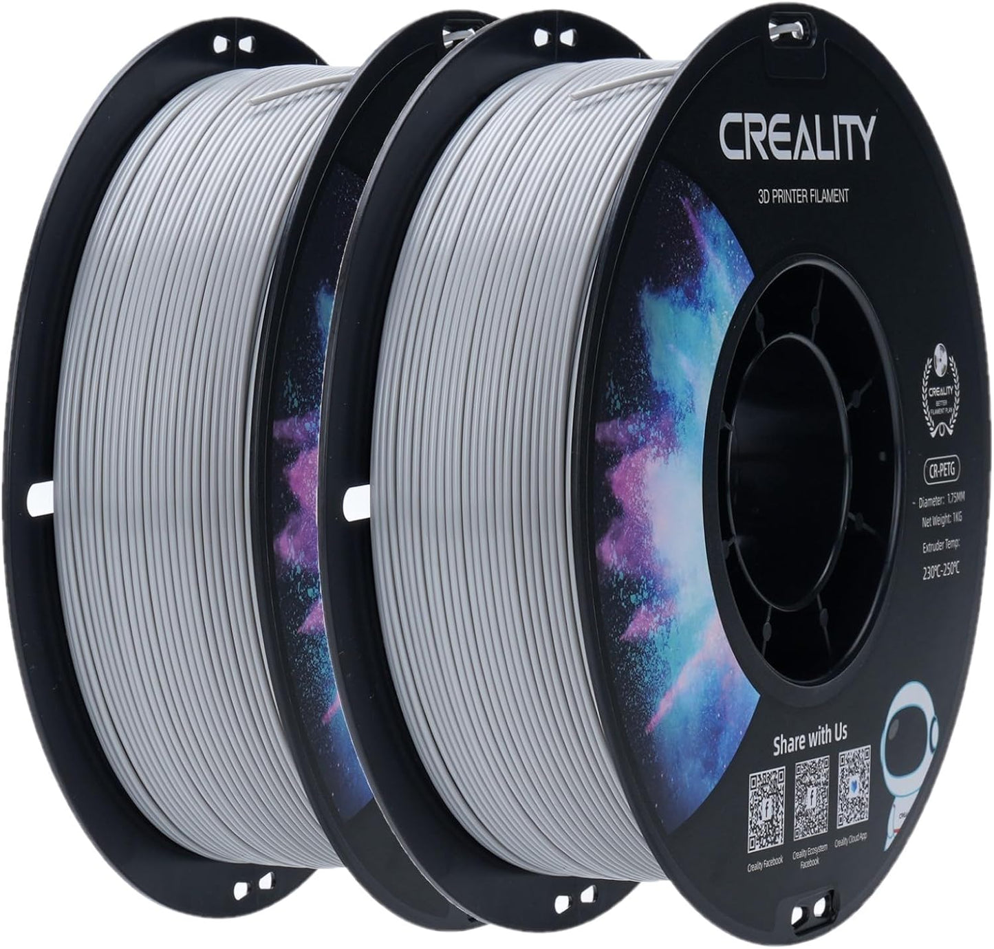 Creality 2-Pack PETG Filament 1.75 for High Precision Printing