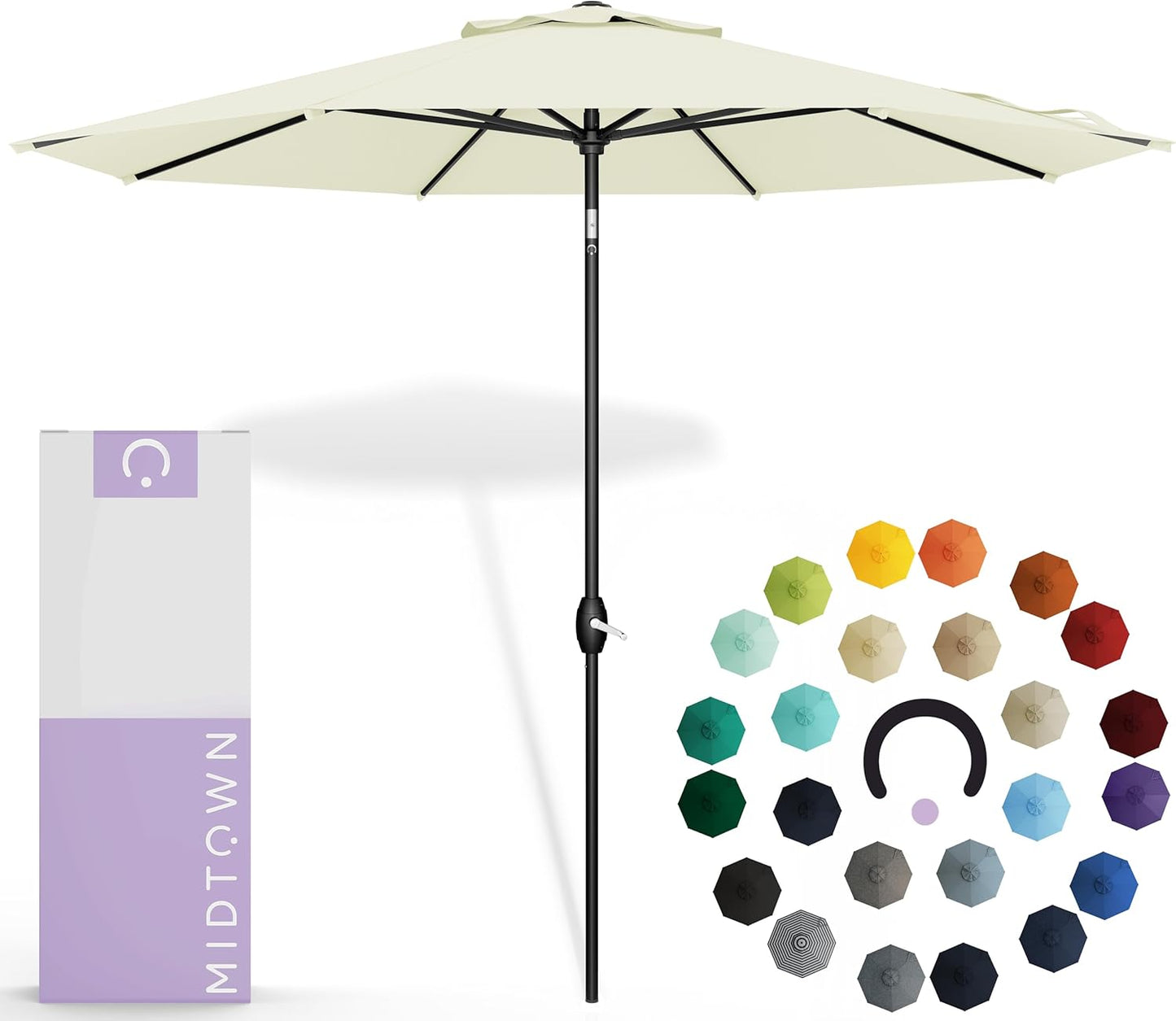 Midtown Umbrellas 8 Feet Outdoor Umbrella with Auto-Tilt System