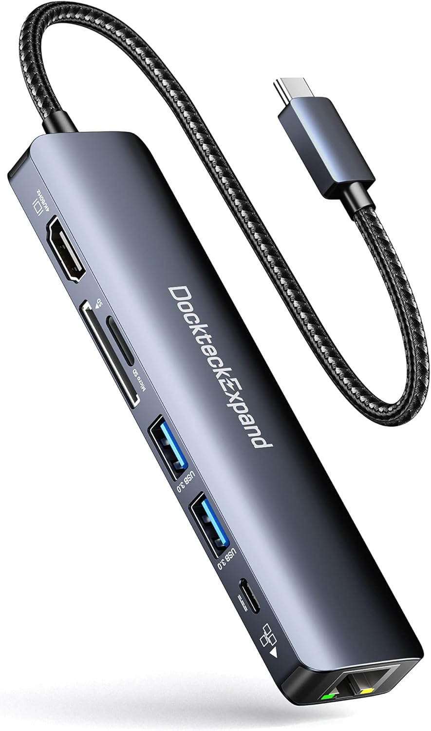 USB C Hub Ethernet 7-in-1 Adapter for MacBook Pro and More