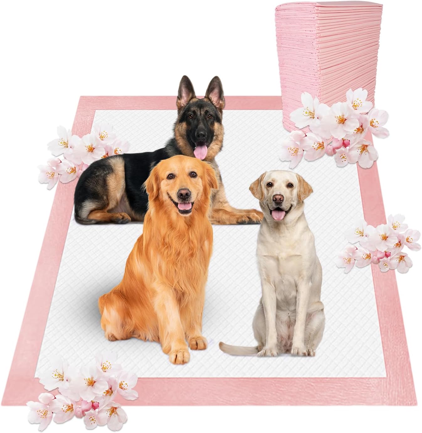Boscute Lavender Scented Puppy Pads for Odor Control & Training