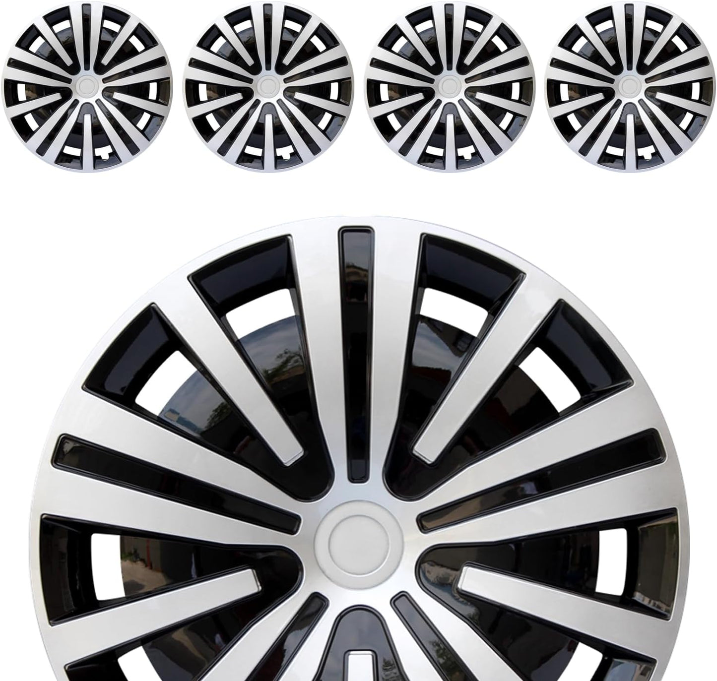 Universal 15-Inch Hubcap Wheel Cover Set of 4 for Cars and SUVs