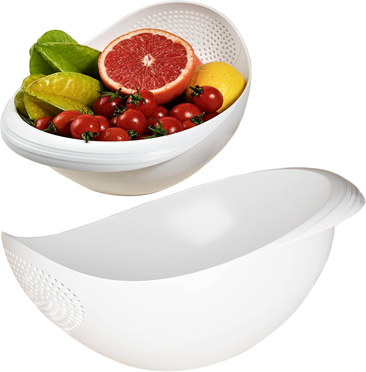 NUOYIA Dual Drainer Colander Set - Rapid Drainage!