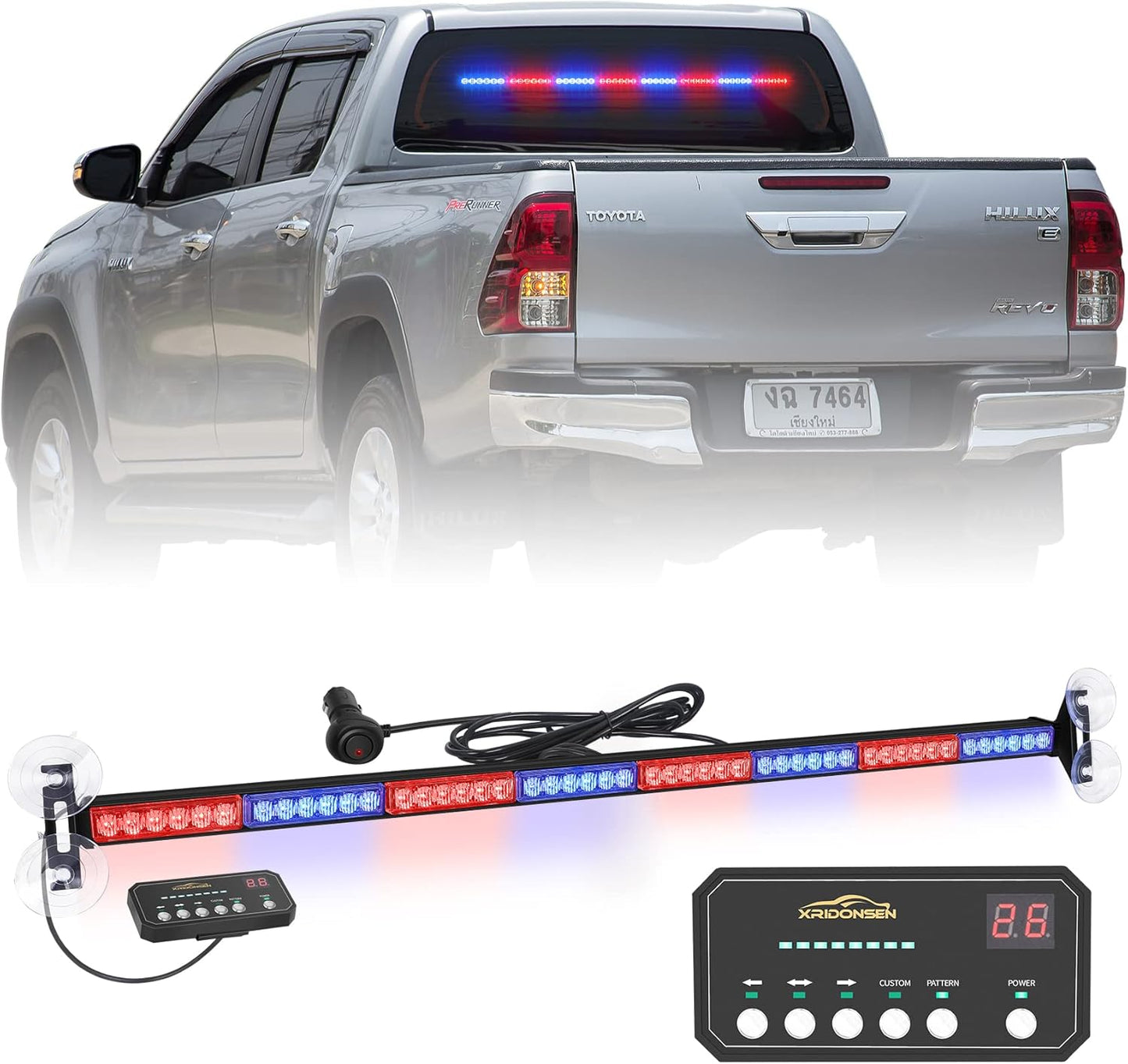 XRIDONSEN 35 inch Traffic Advisor Emergency Strobe Light Bar
