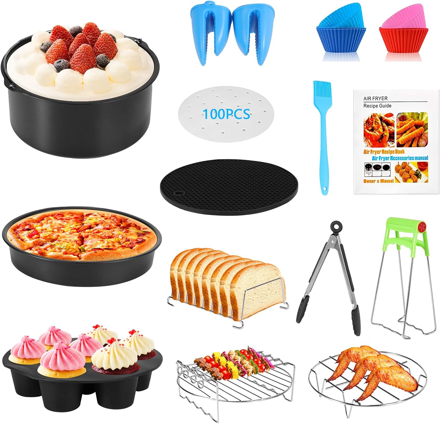 Upgrade Your Air Fryer Game with SHANNA's 14-pc Accessories Set!