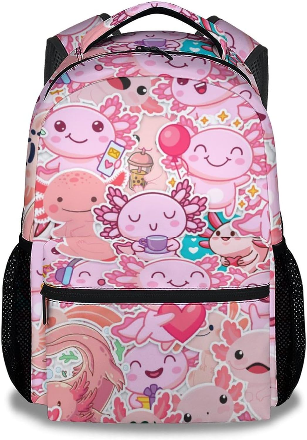 Axolotl Backpack for Kids - Cute 16 Inch School Bag