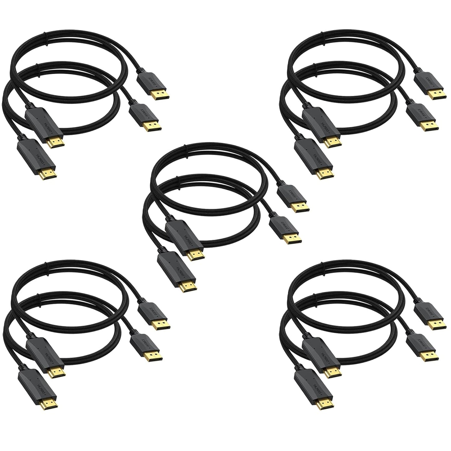 4K DisplayPort to HDMI Cable 10-Pack for High-Quality Video