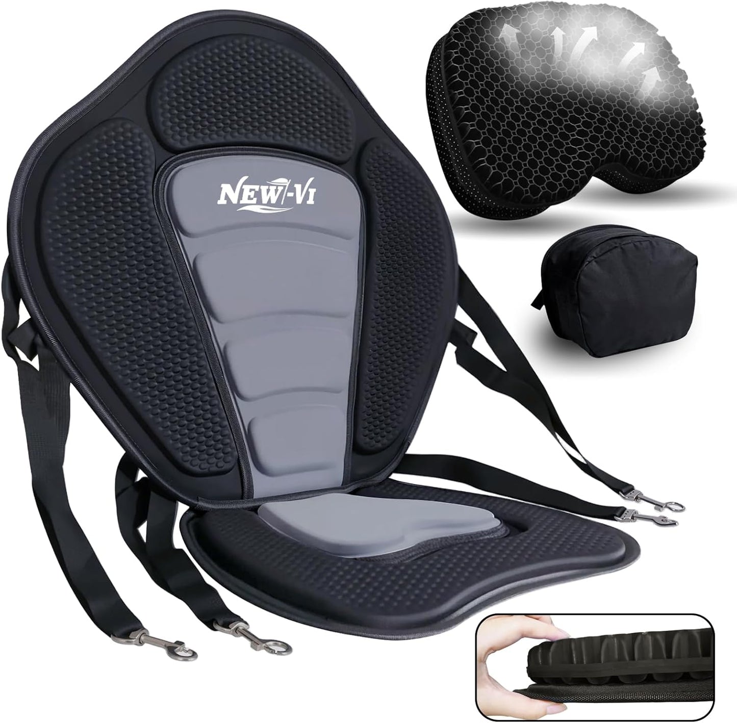 NEW-Vi Deluxe Kayak Seat with Gel Cushion for Ultimate Comfort