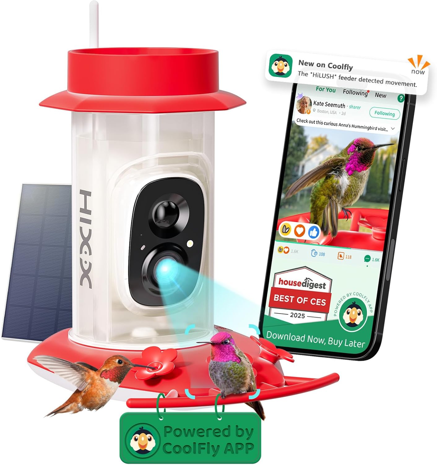 HIXX Smart Hummingbird Feeder: AI Bird Recognition