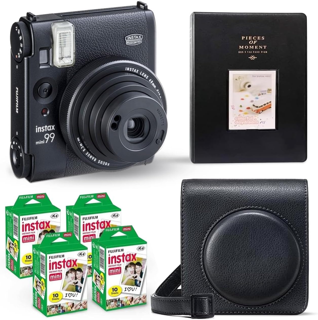 Capture Memories Instantly: Fujifilm Instax Mini 99 Vintage Black + 40 Sheets Value Pack