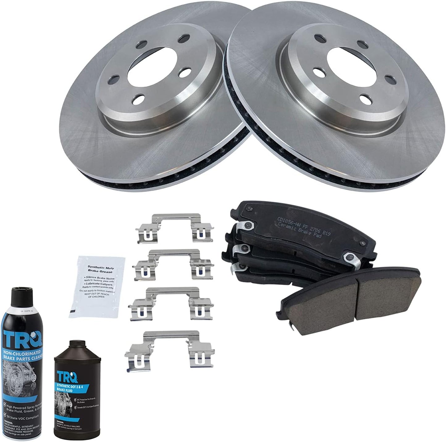 TRQ Front Brake Pad & Rotor Kit for Chrysler 300 & Dodge