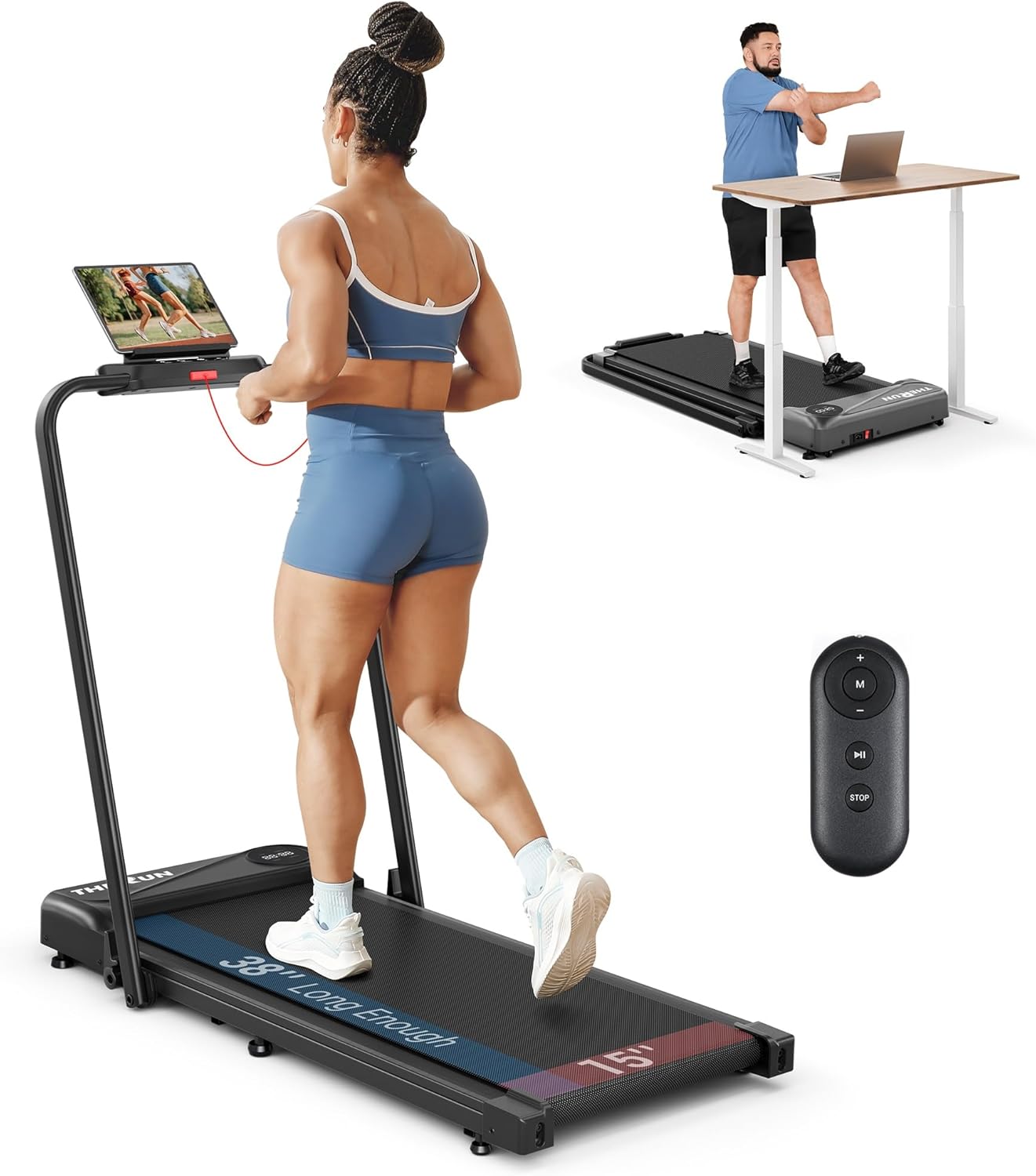 THERUN Walking Pad 2 in 1 Foldable Treadmill for Home Use