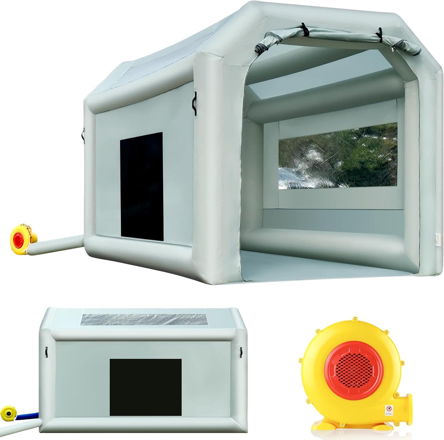 Inflatable Paint Booth Tent - Portable with Air Filter & 550W Blower