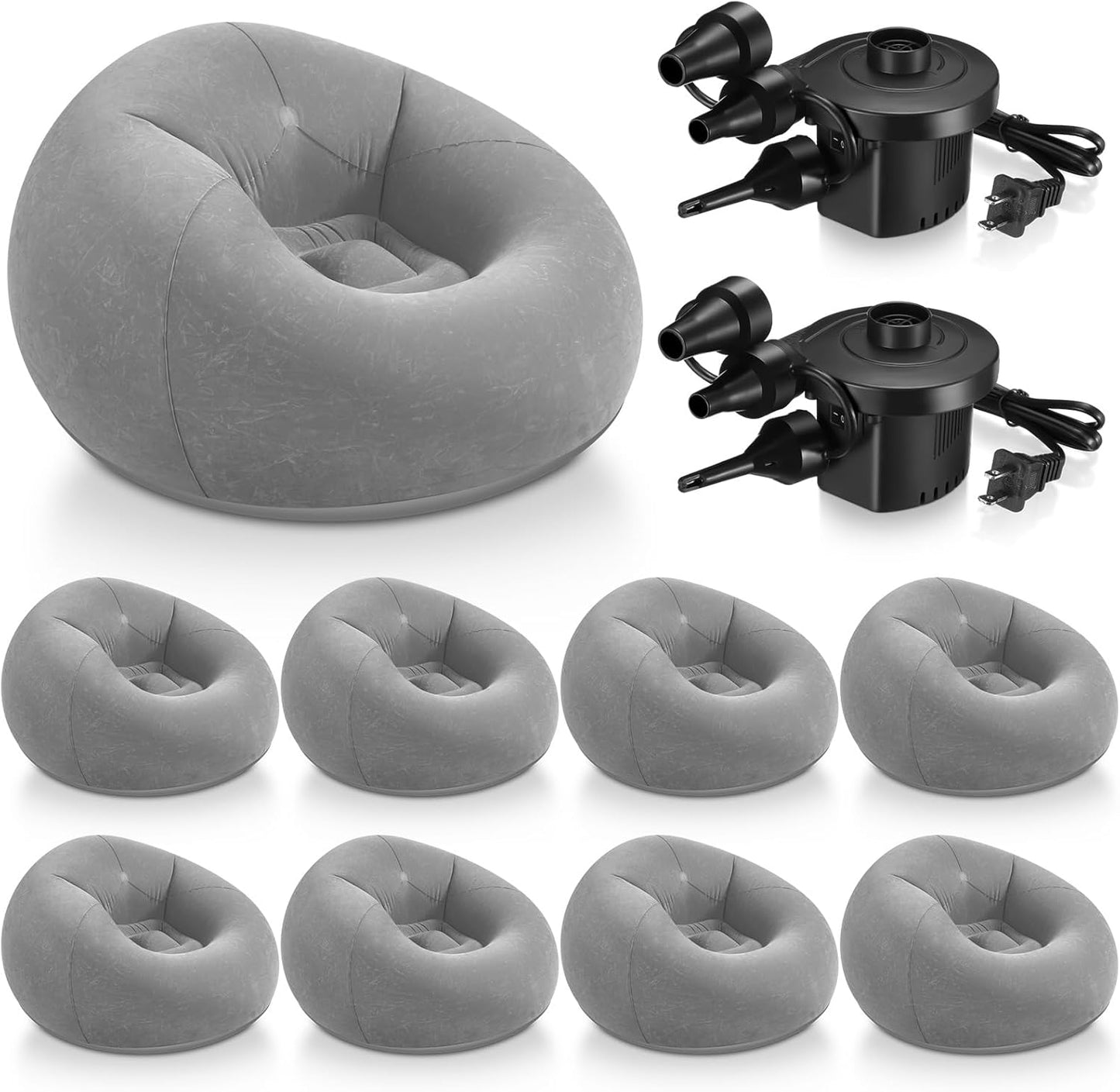 Inflatable Bean Bag Chairs for Adults with Electric Pump Set