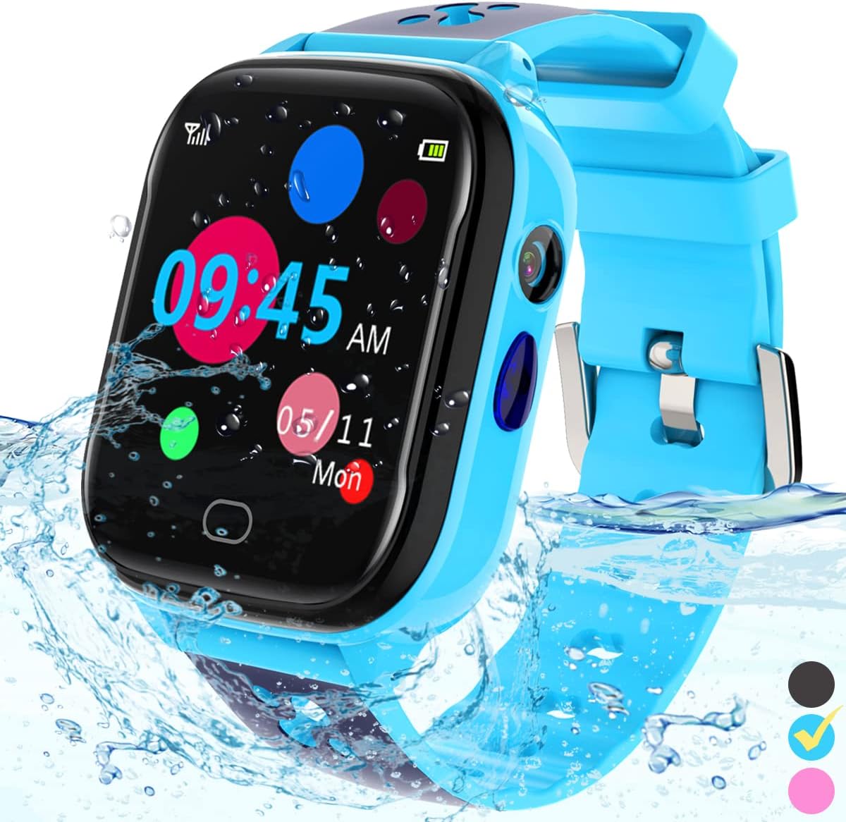 Interactive Kids Smartwatch with HD Selfie Cam & Music Player - Blue