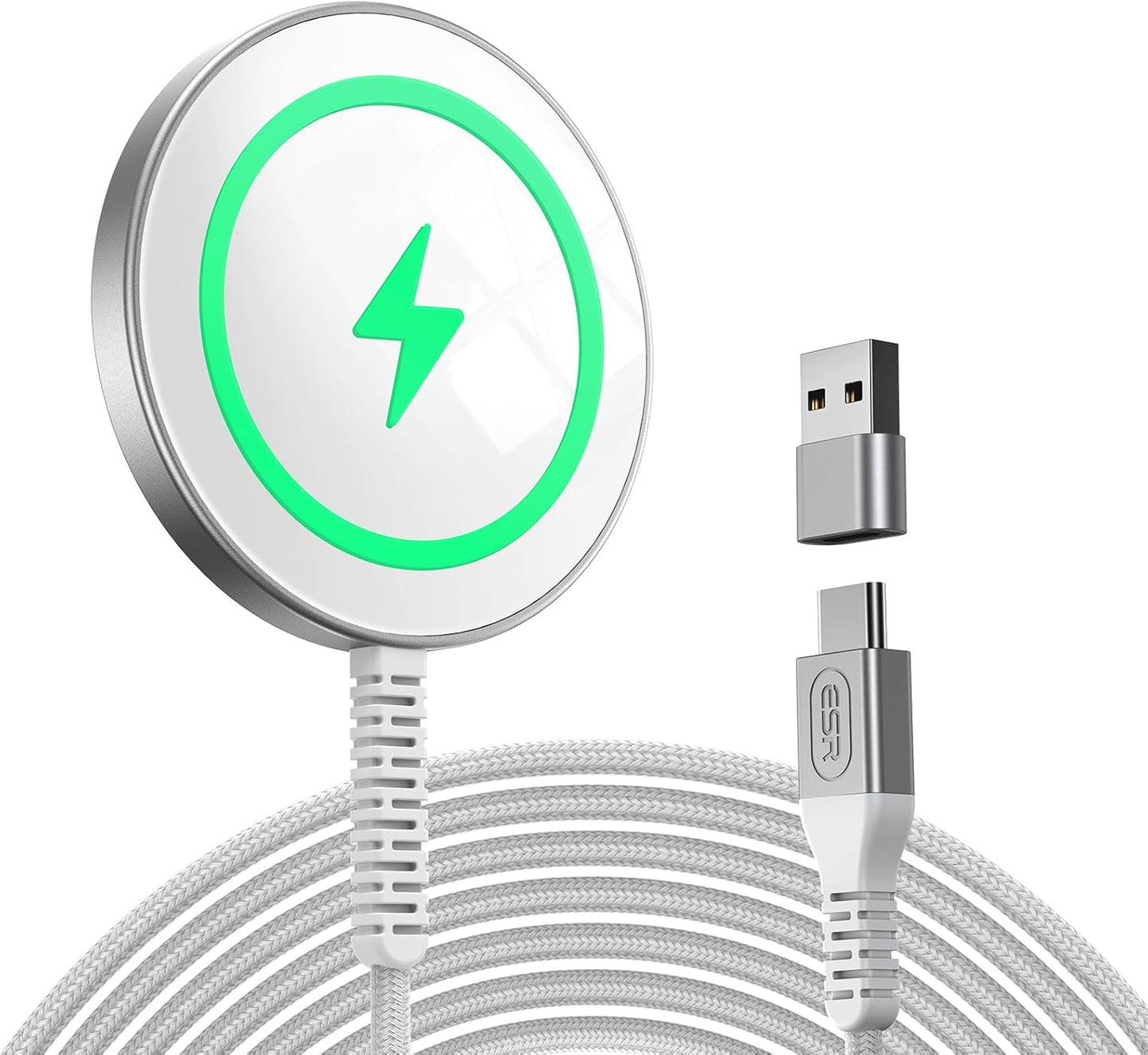 15W ESR MagSafe Charger | Dual USB Ports | Fast Wireless Charging