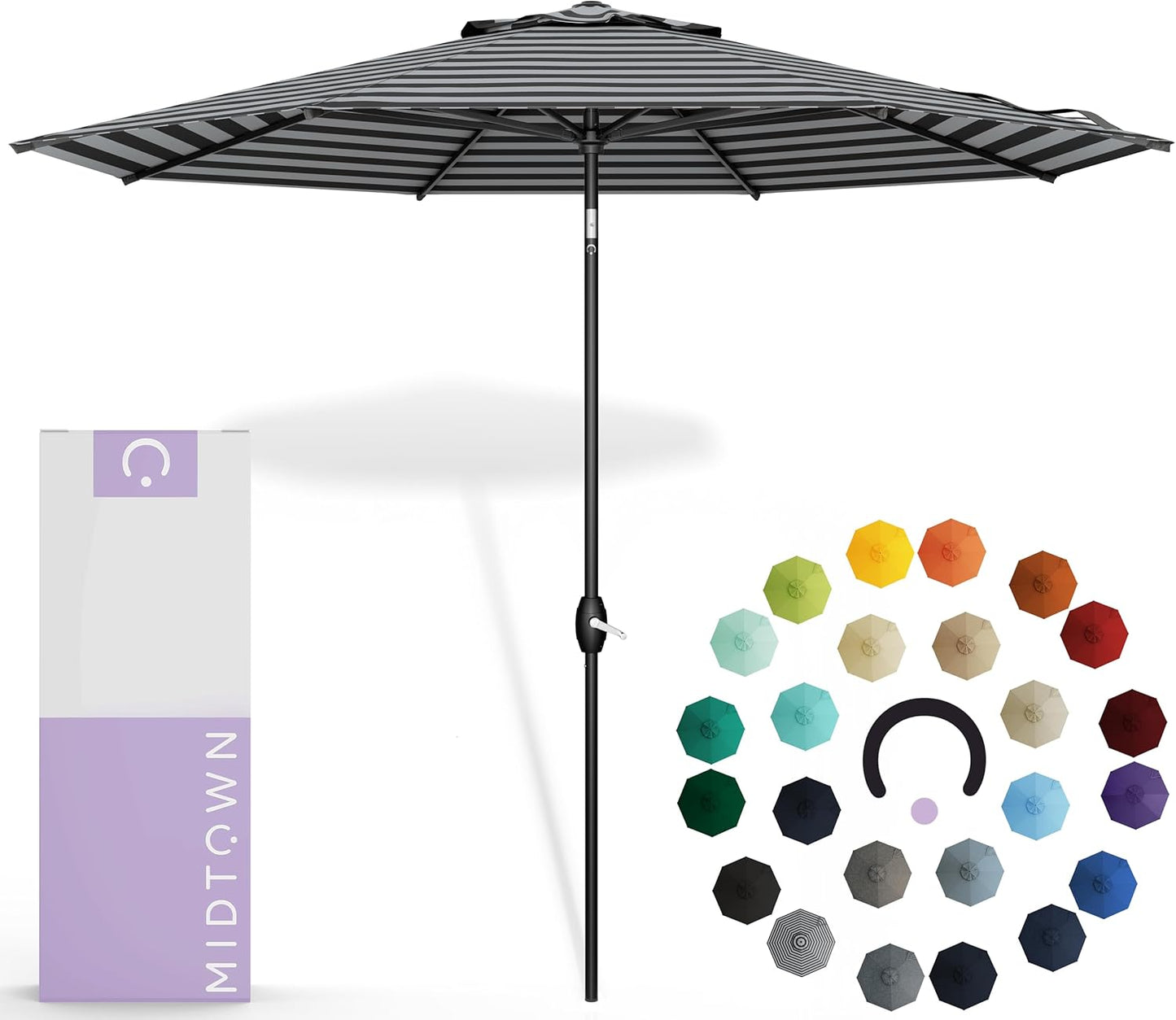 Midtown Umbrellas 9 Feet Outdoor Umbrella with Auto-Tilt Feature
