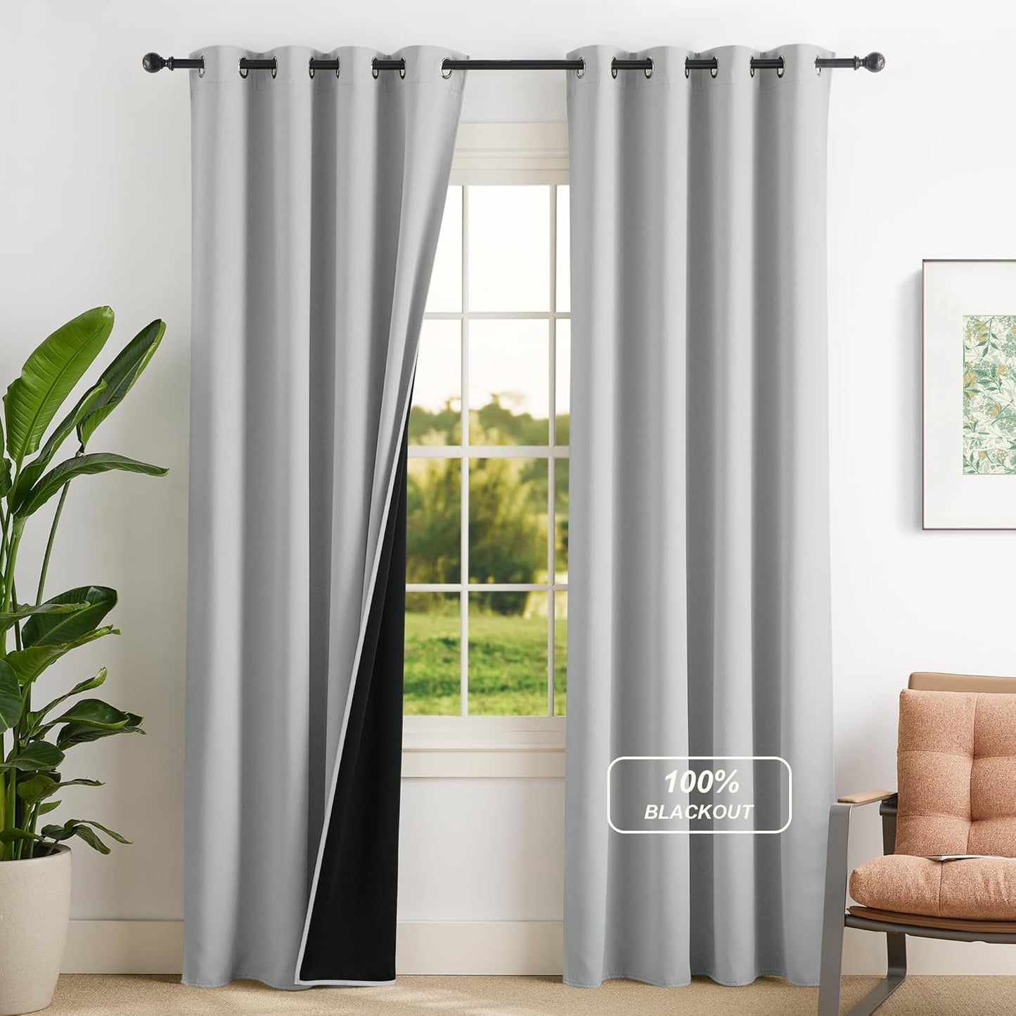 NICETOWN Plylux Blackout Curtains for Room Darkening Needs