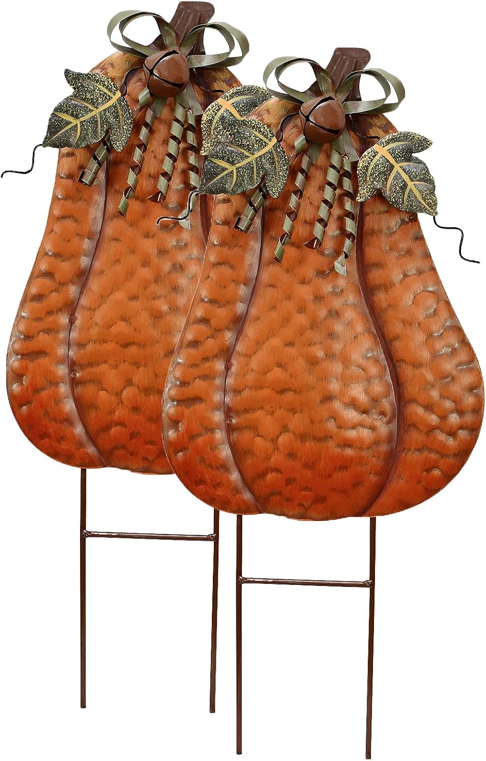 Vibrant Pumpkin Garden Stakes for Fall Decor and Yard Art