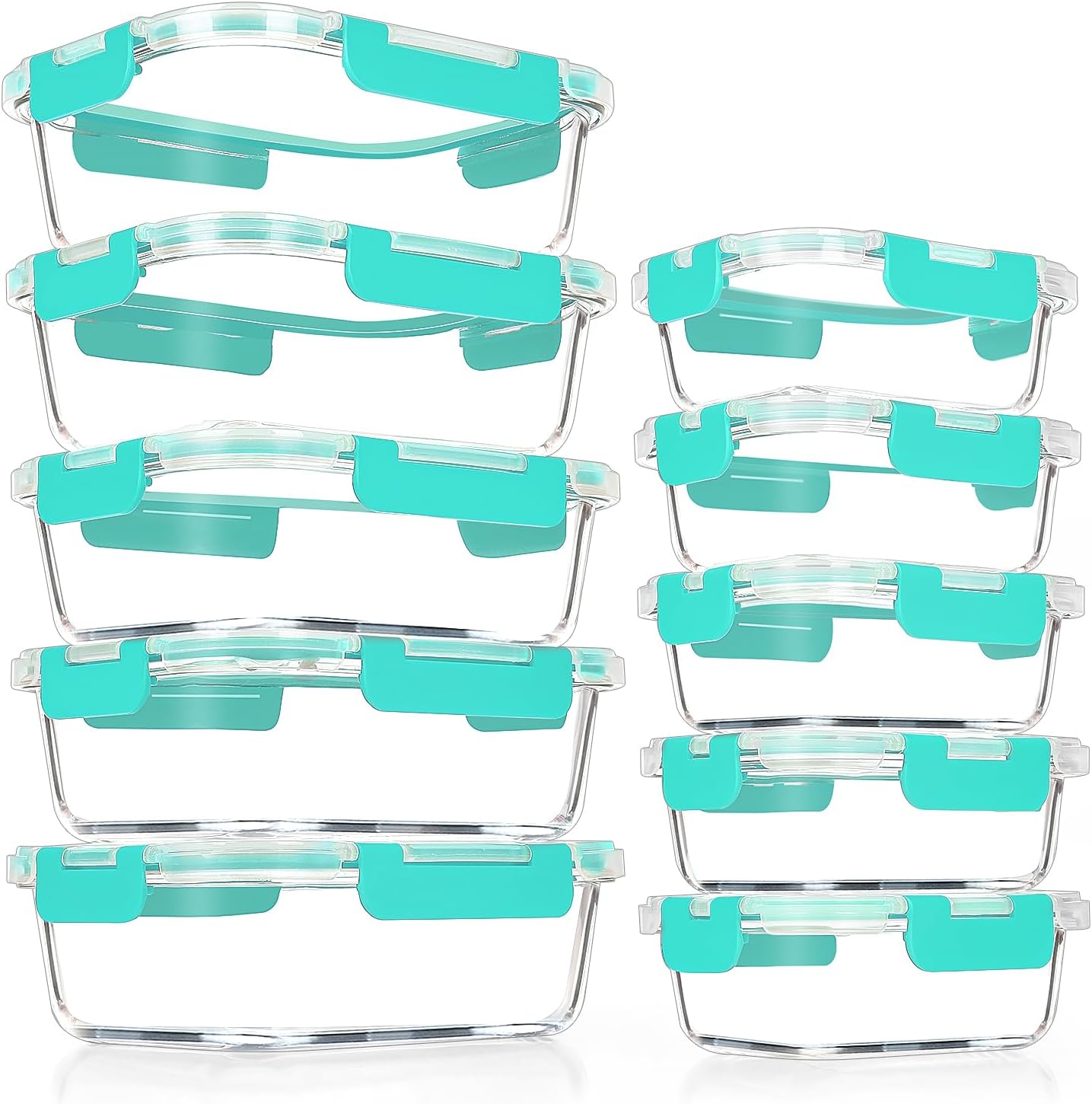 VERONES 10Pack Airtight Glass Containers
