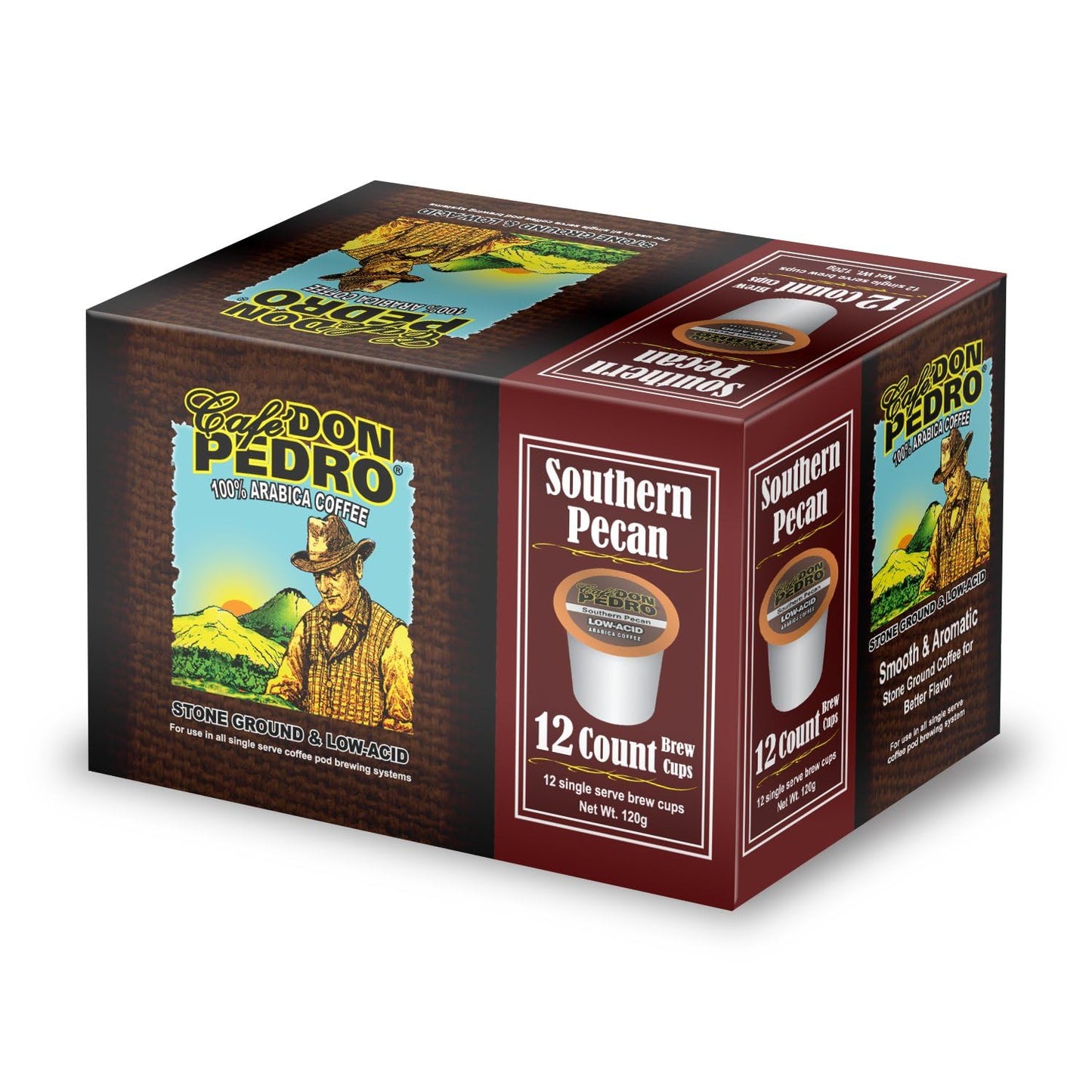 Cafe Don Pedro Southern Pecan Low Acid Coffee Pods for K-Cup