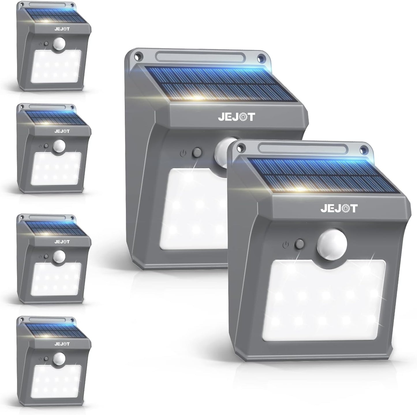 6 Pack Solar Motion Lights Outdoor Waterproof for Garden and Yard