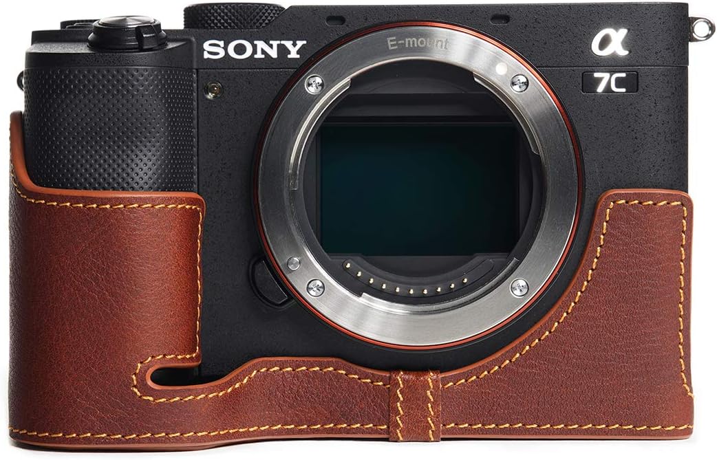 BolinUS Handmade Leather Half Camera Case for Sony A7C
