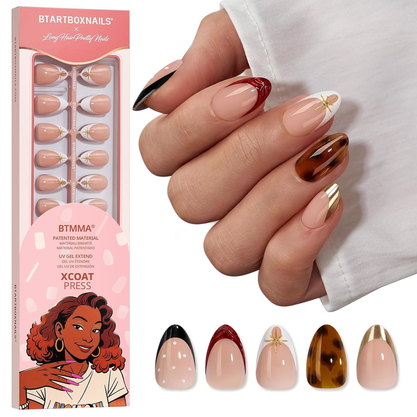 Press On Nails Whispers of Glamour by BTArtboxnails - 160 Pcs