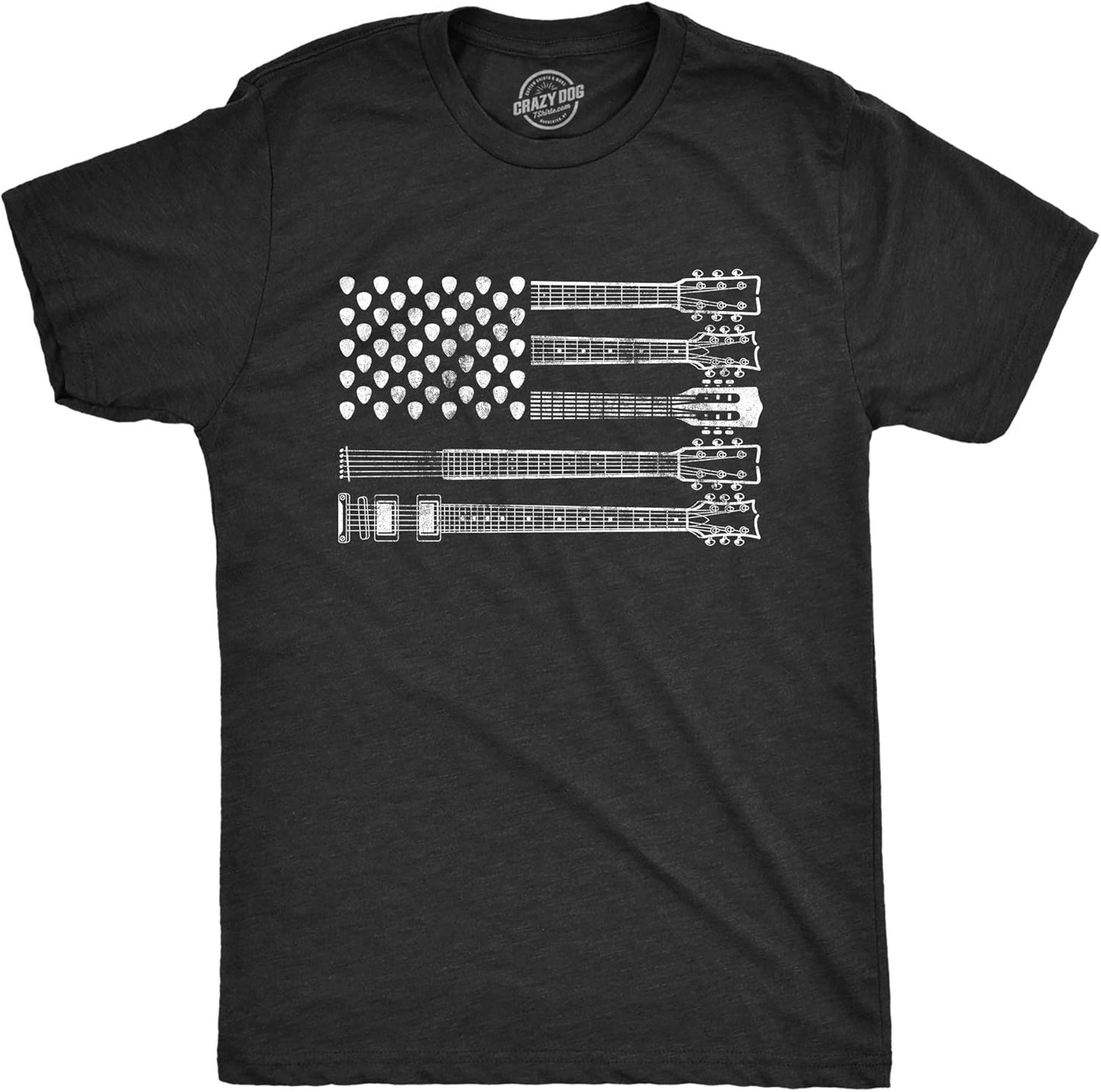 Guitar Flag Rock Tee by Crazy Dog - July 4th Musician Style