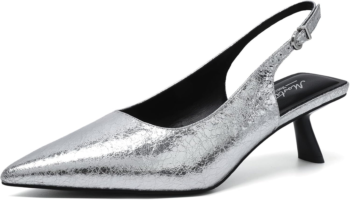 Mostrin Kitten Heels for Women: Stylish Slingback Pumps