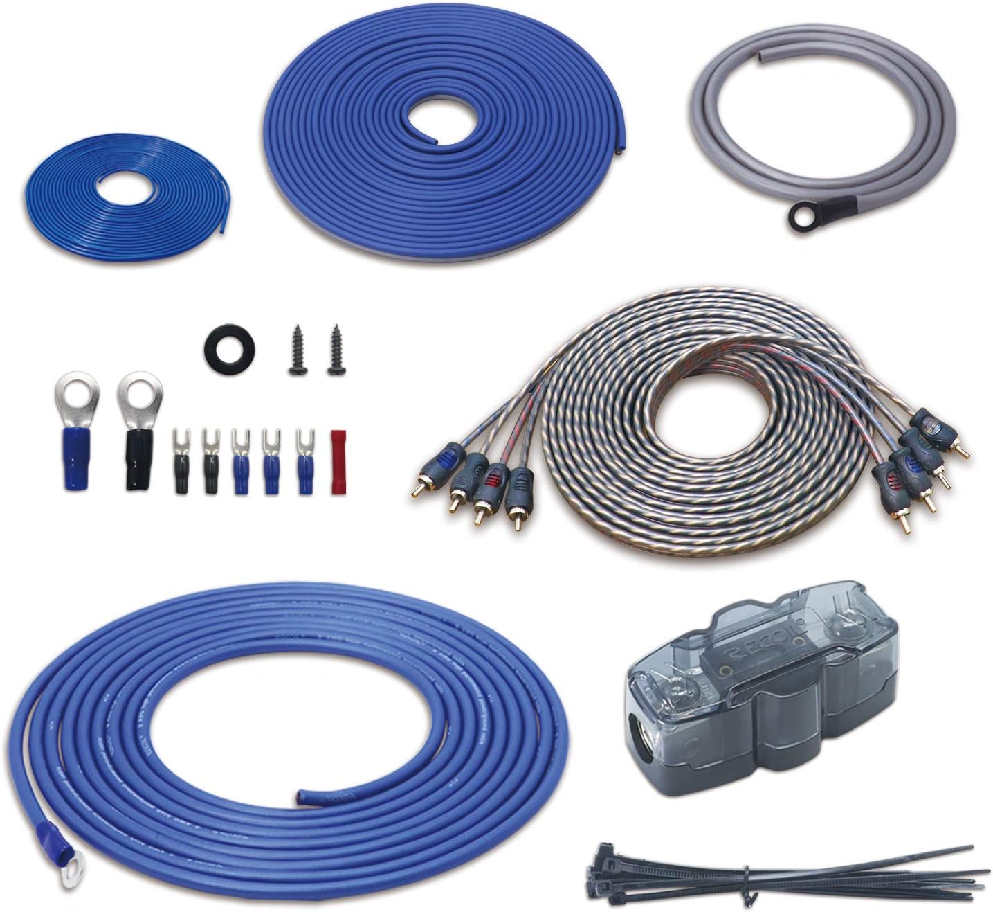 RECOIL RCK44 True 4 Gauge Complete 4-Channel Amplifier Kit