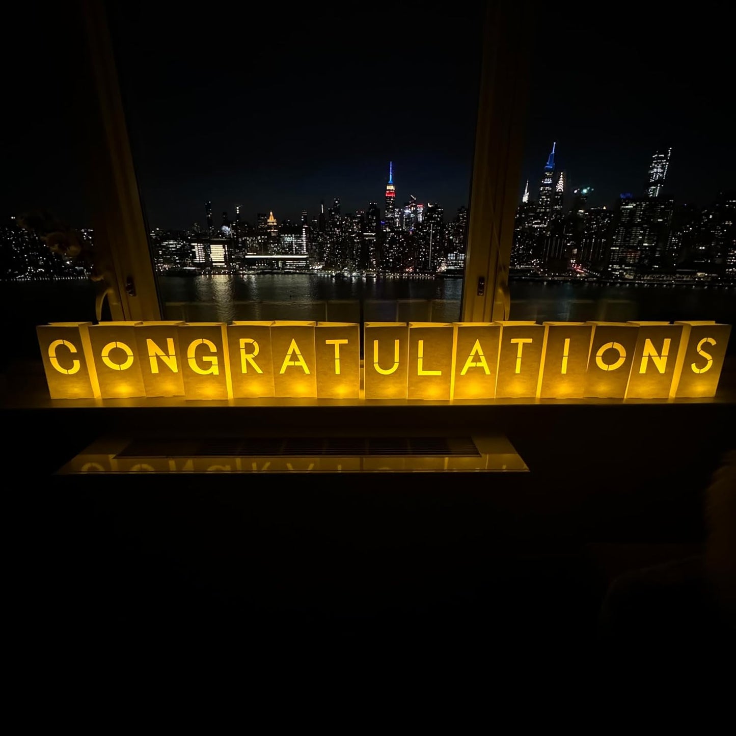 Congratulations Decorations Light Up Letters with Tea Lights