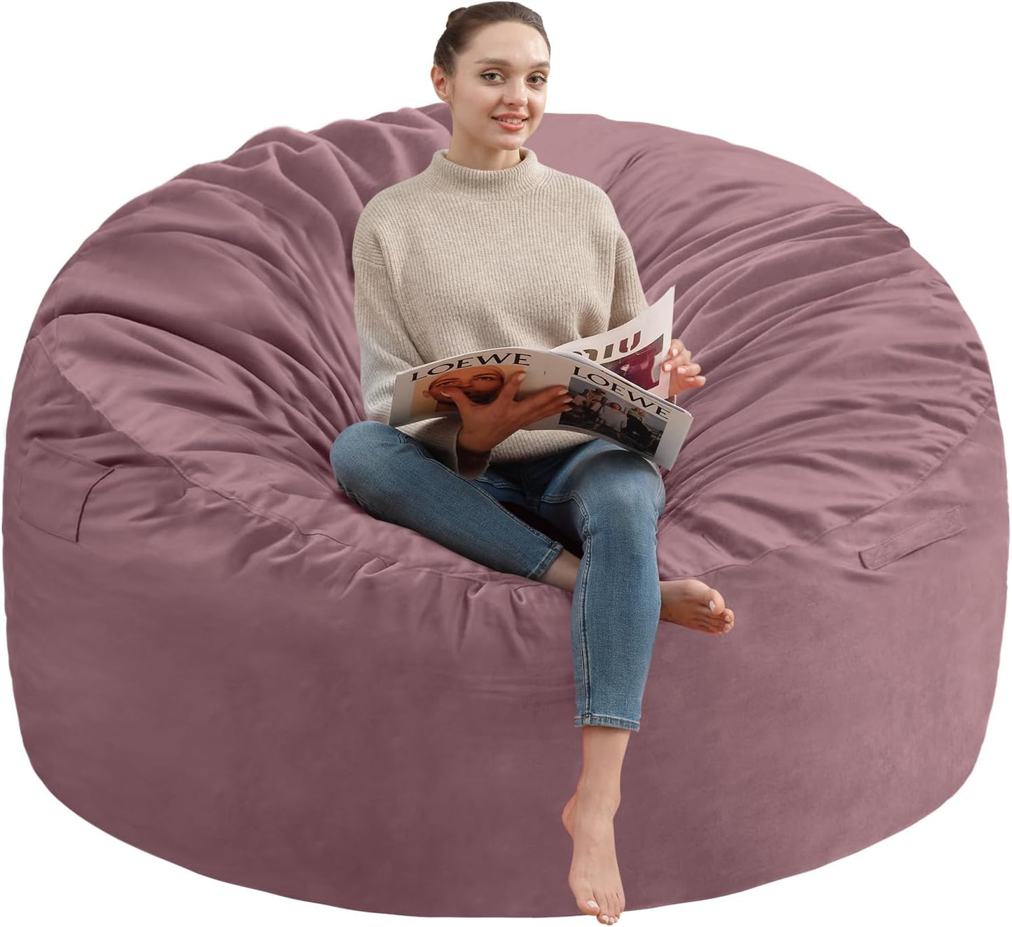 3FT Bean Bag Chair with Memory Foam - Dusty Pink Comfort