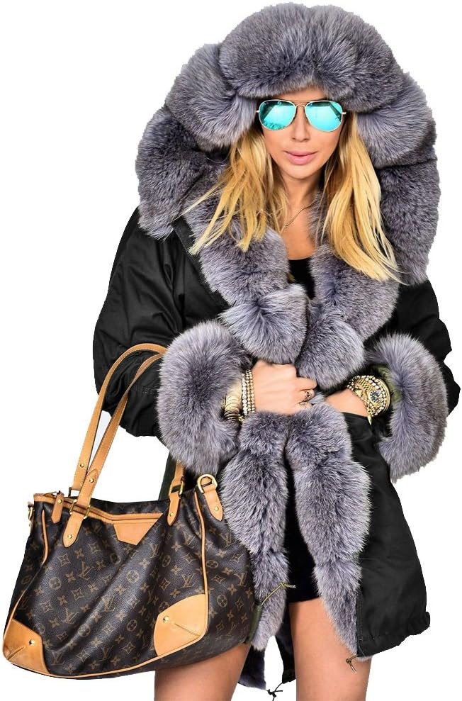 Roiii Women's Warm Hooded Winter Parka
